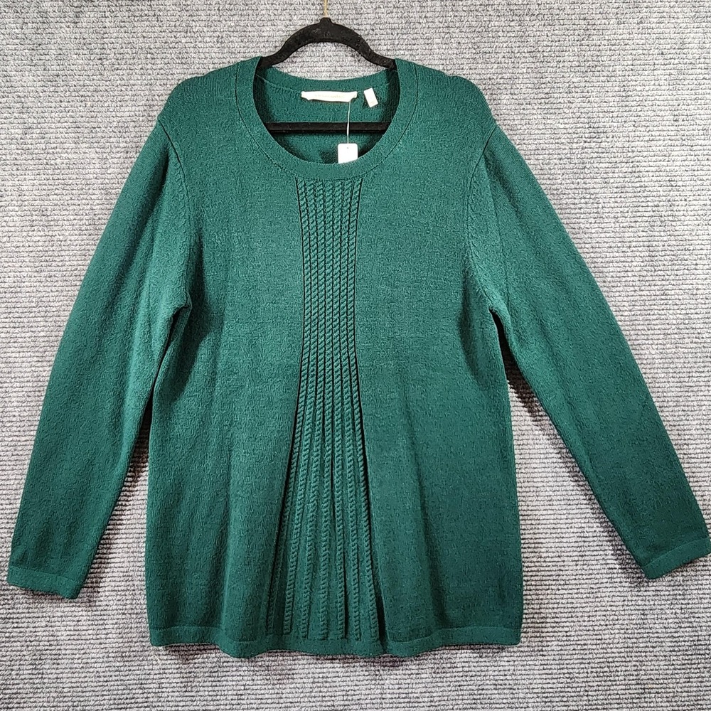 Soft Surroundings Priscilla Pullover Tunic Sweater Womens Large Green Sweatshirt